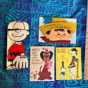Vintage 1960’s Boy Brother Birthday Cards Lot of 4